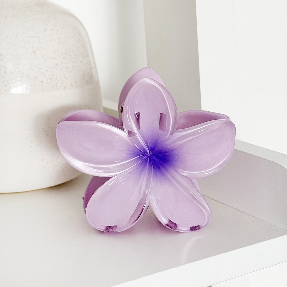 Tropical Flower Claw Clip - Lilac