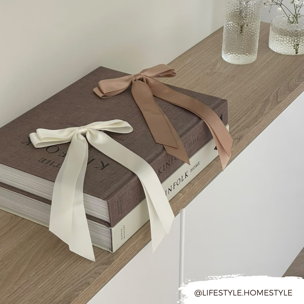 Ribbon Bow Clip - Almond Cream