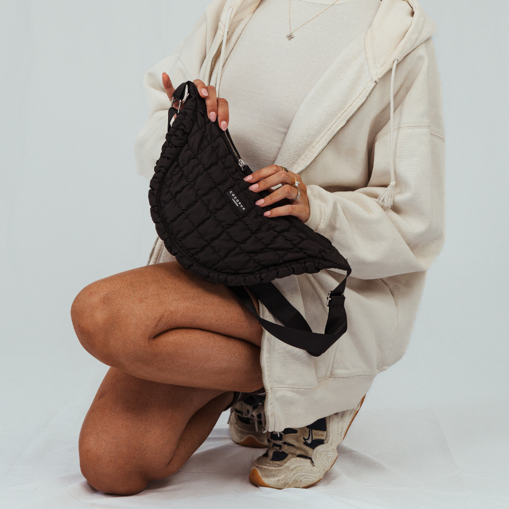 Crossbody Crescent Dog Walking Bag Bundle - Onyx