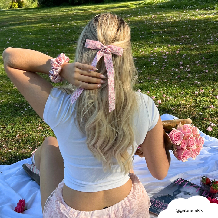 Ribbon Bow Clip - Peony Bow