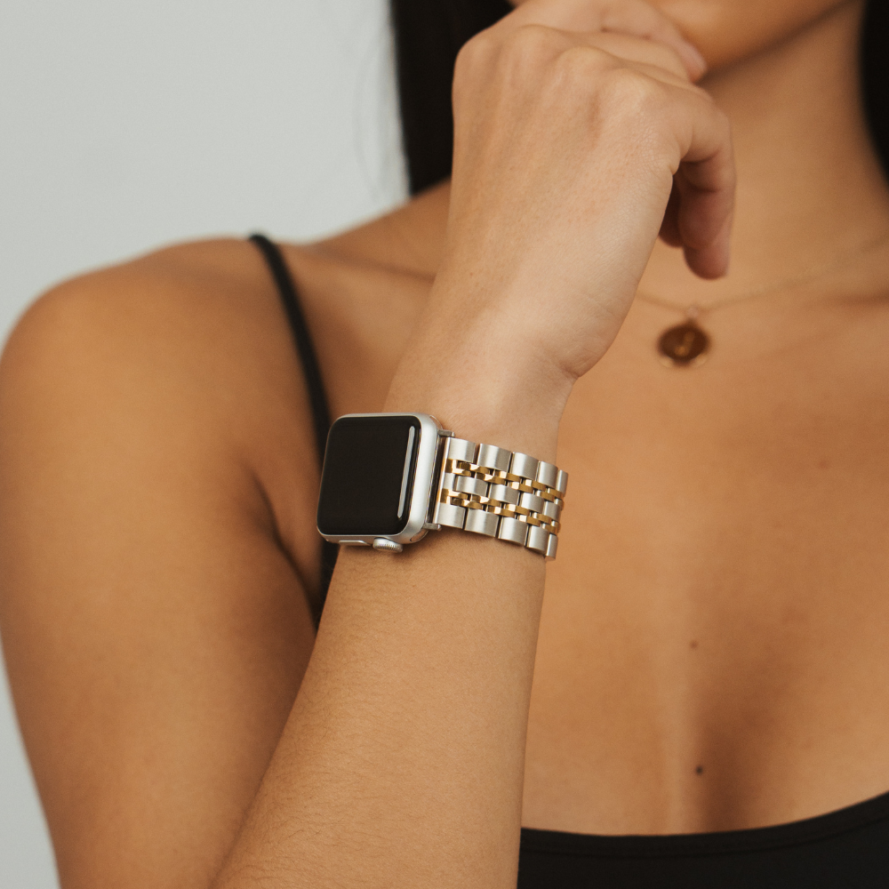 Stainless Steel Apple Watch Strap - Silver & Gold