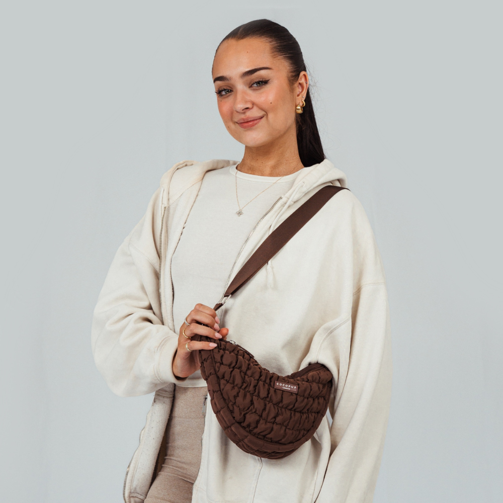 Crossbody Crescent Dog Walking Bag Bundle - Espresso