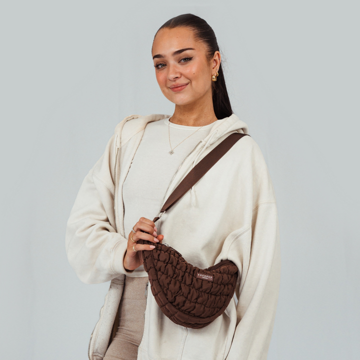 Crossbody Crescent Dog Walking Bag Bundle - Espresso