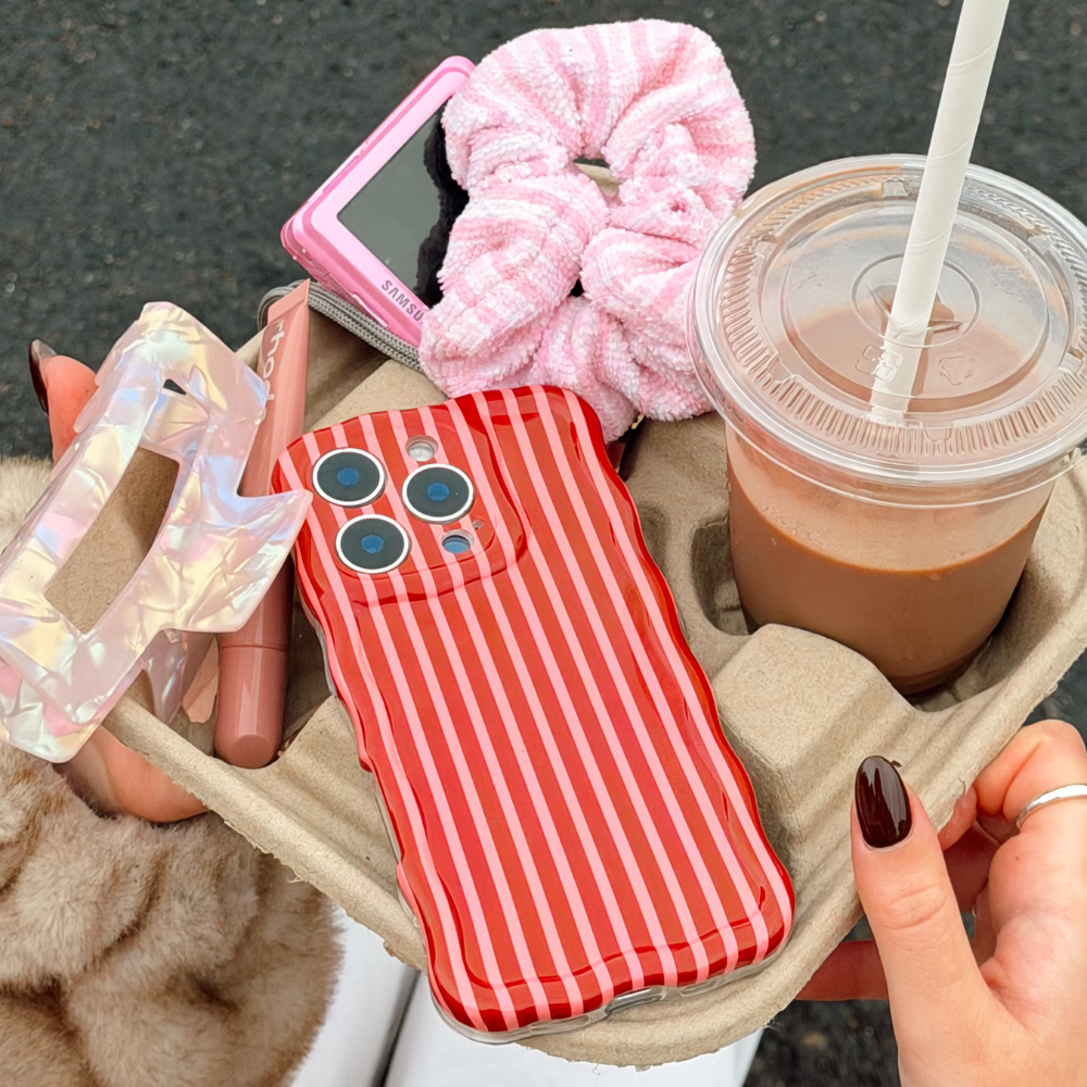 Wavy Phone Case - Mulberry Stripes