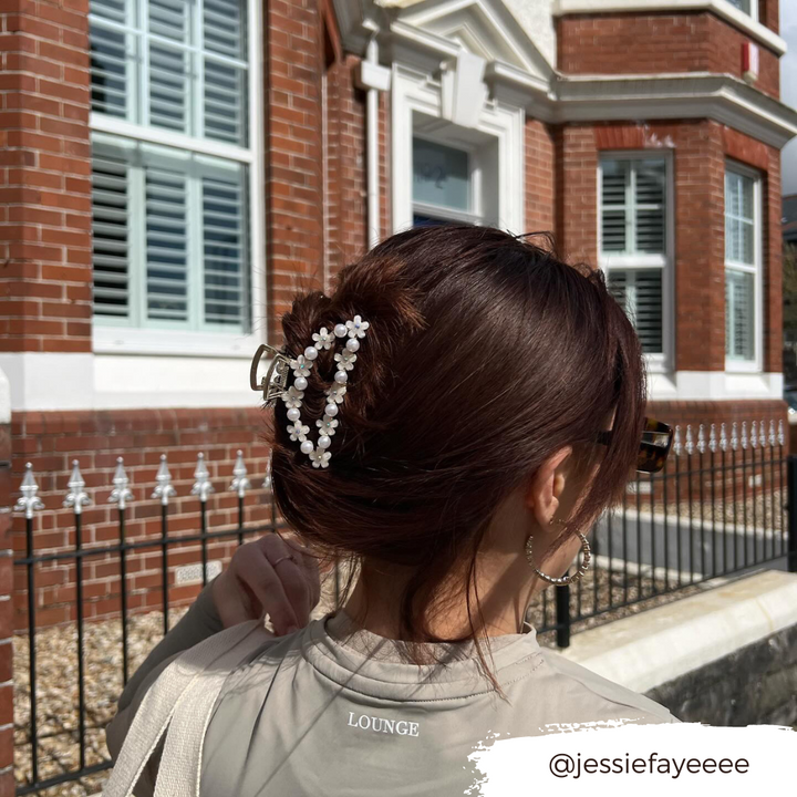 Flowers & Pearls Claw Clip