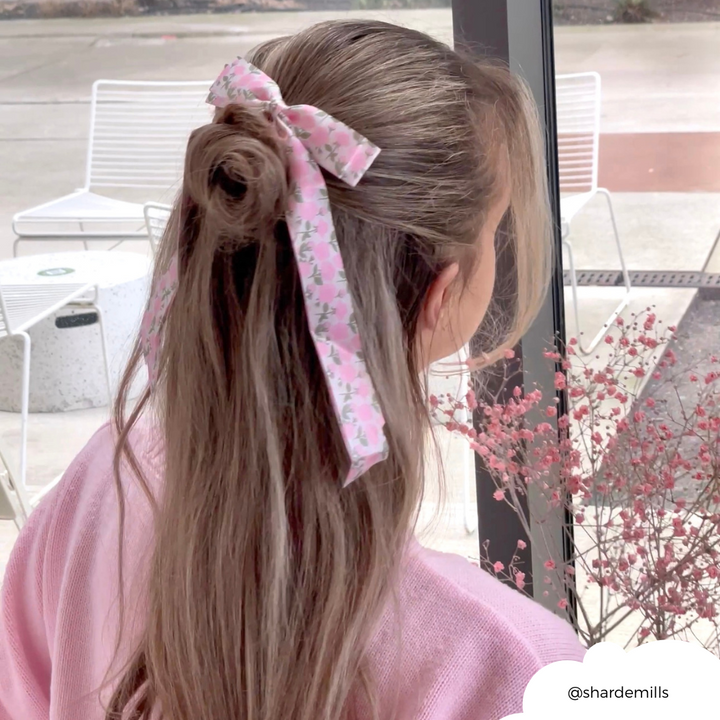 Ribbon Bow Clip - Buy Me Roses Baby Pink