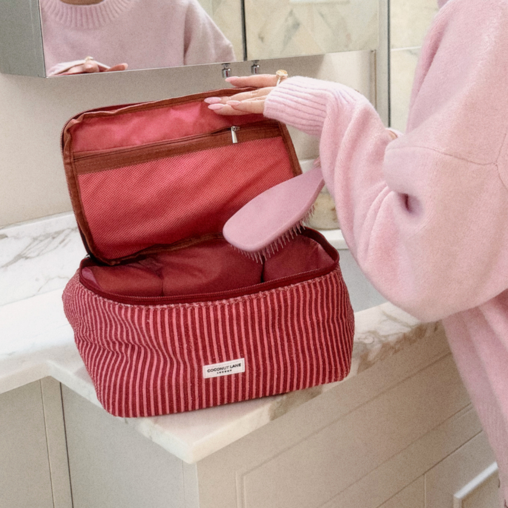 Travel Towel Vanity Case - Mulberry Stripes