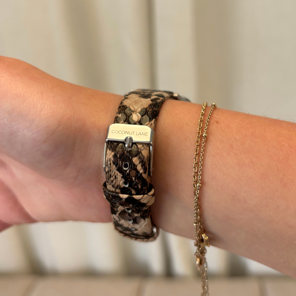 Vegan Textured PU Leather Apple Watch Strap - Snake