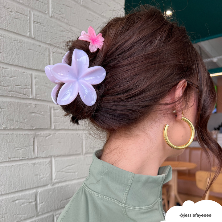 Mini Tropical Flower Claw Clip - Pink