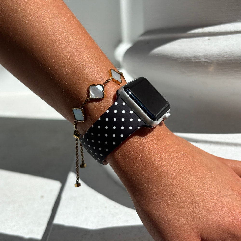 Black Polka Dot Apple Watch Strap