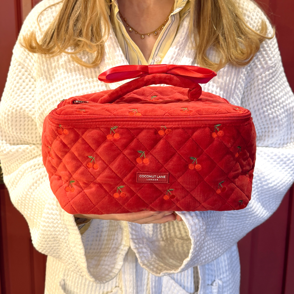 Travel Vanity Case - Cherry Velvet