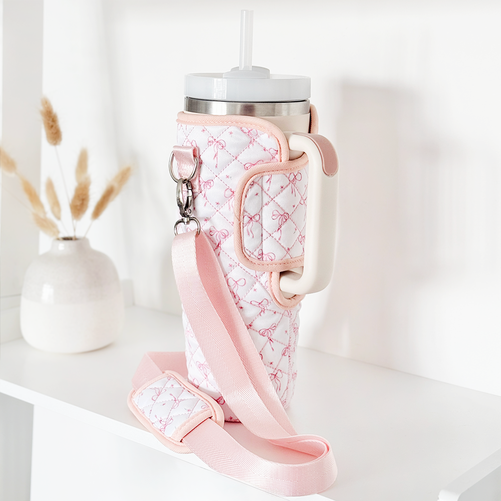 Tumbler Carry Case - Quilted Dainty Bows