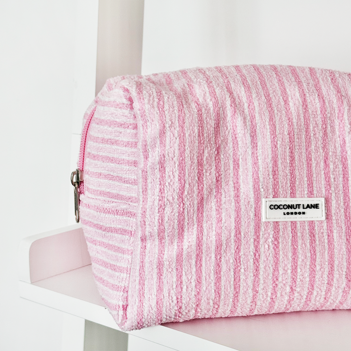 Powder Stripes Towel Makeup Bag & Scrunchie Set