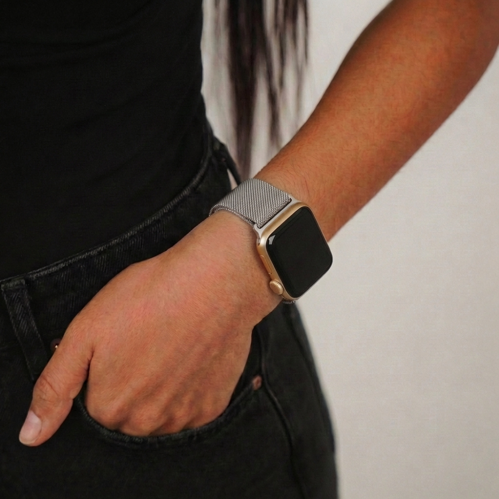 Magnetic Chain Apple Watch Strap - Silver