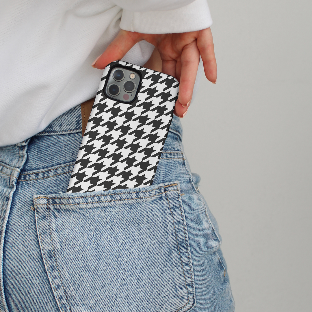 Tough Phone Case - Monochrome Houndstooth