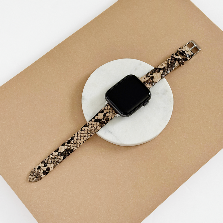 Vegan Textured PU Leather Apple Watch Strap - Snake