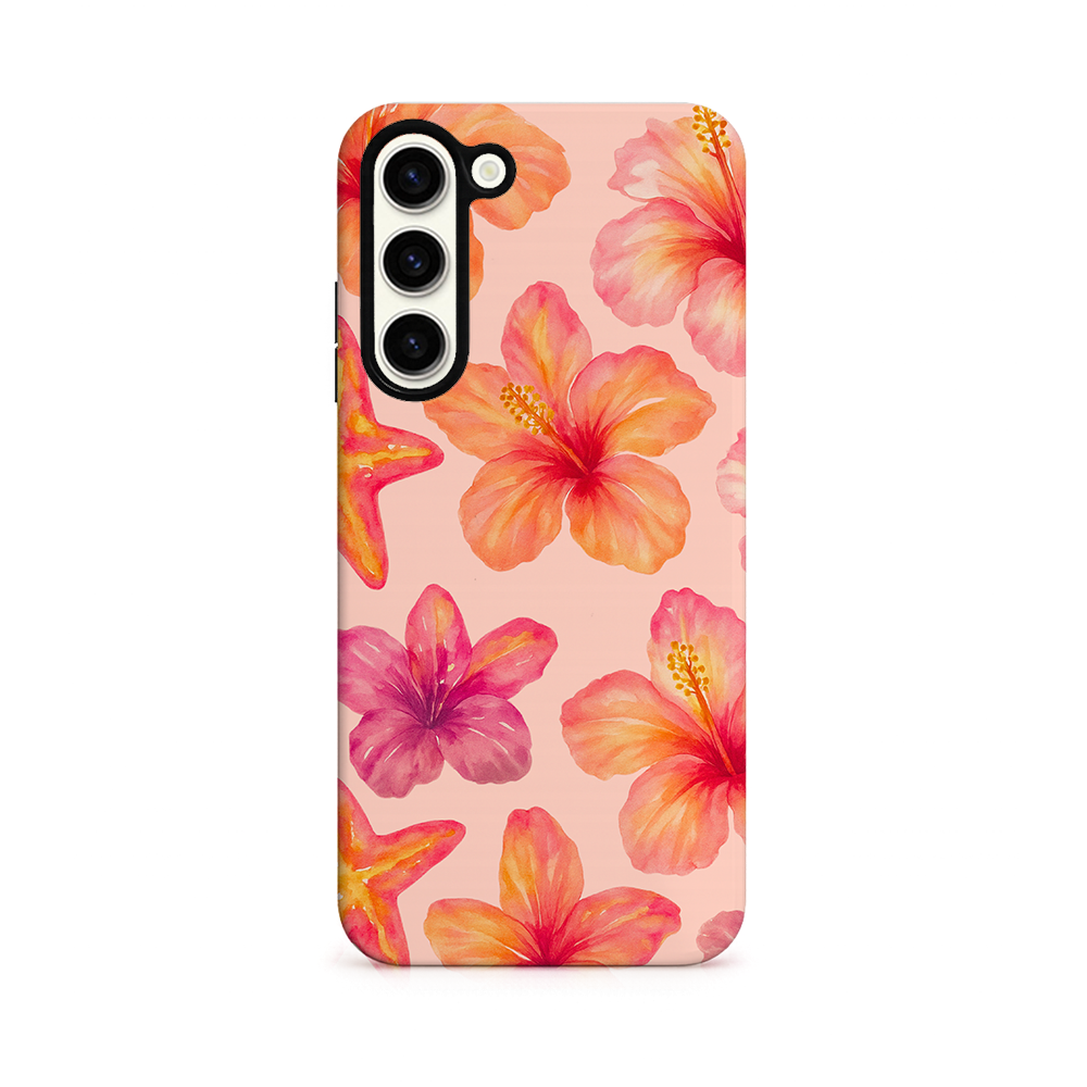 Samsung Tough Phone Case - Pink Hibiscus