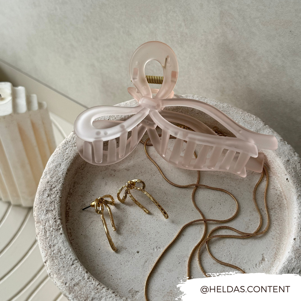 Cute Bow Claw Clip - Pink
