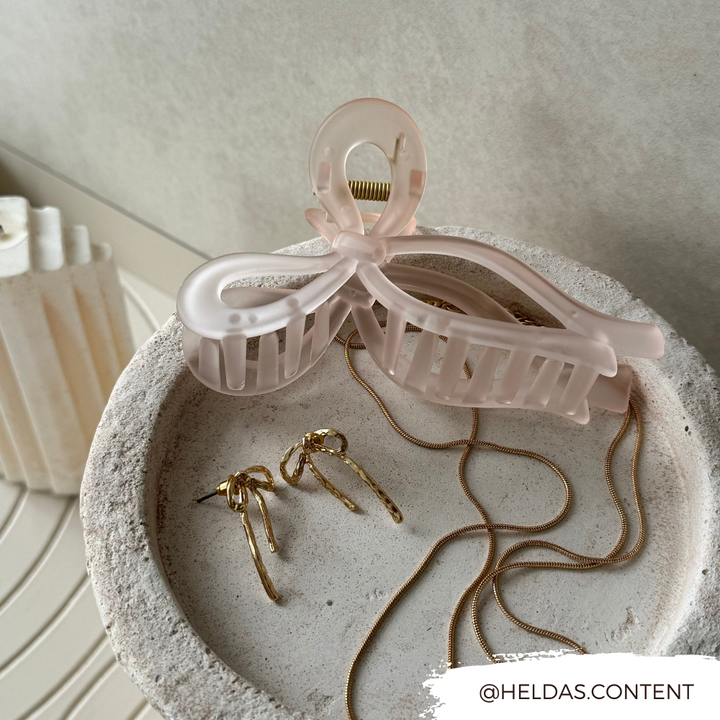 Cute Bow Claw Clip - Pink