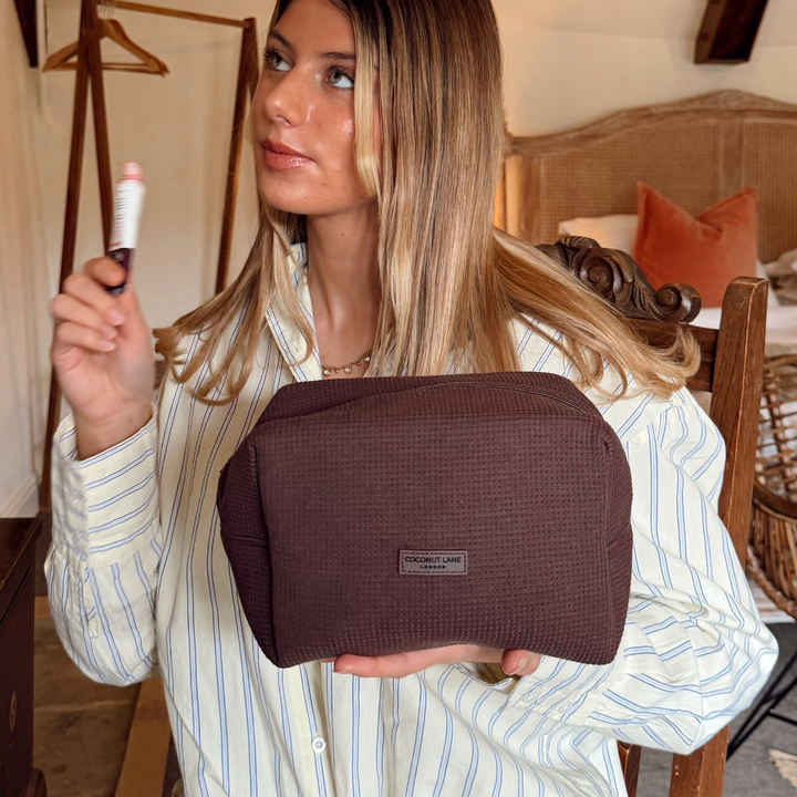 Waffle Makeup Bag - Chocolate