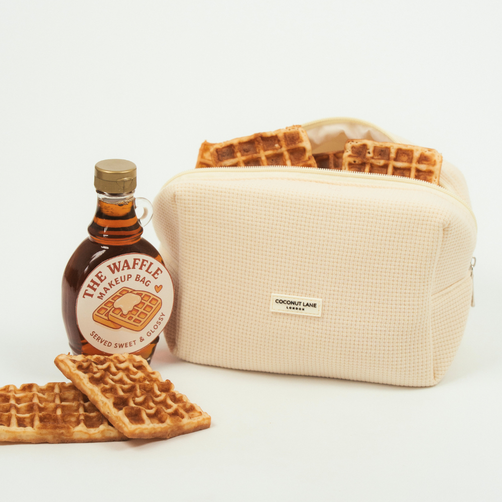 Waffle Makeup Bag - Cream