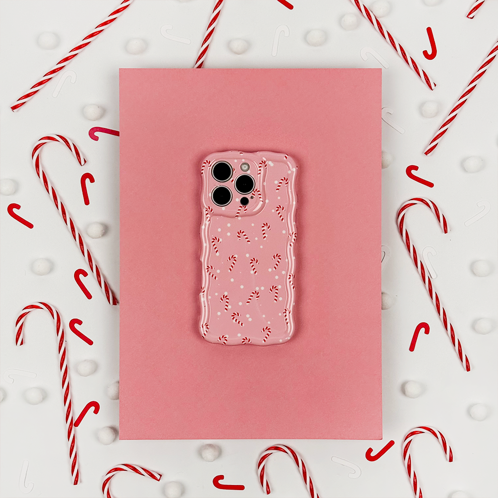 Wavy Phone Case - Candy Canes