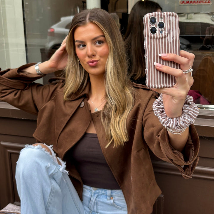 Wavy Phone Case - Chestnut Stripes