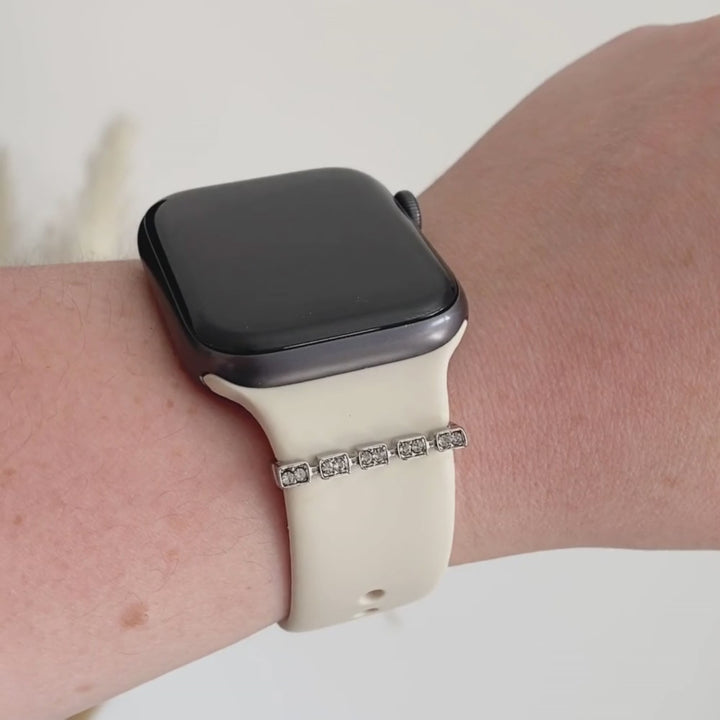 Watch Strap Charm - Silver Diamante Link
