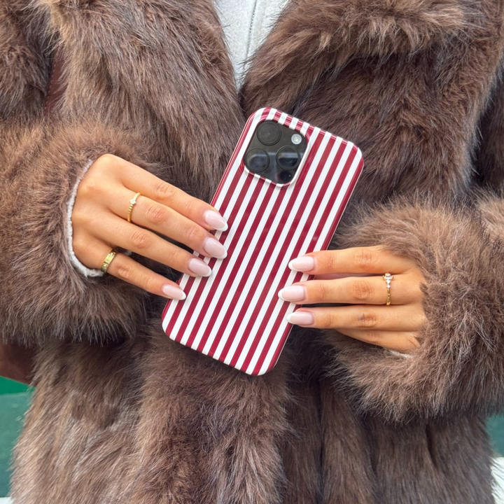 Tough Phone Case - Cherry Red Stripe